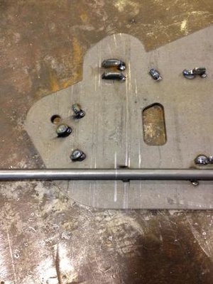 Front of bottom rail being marked for bending