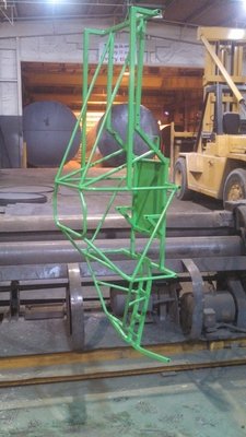 After sandblasting. As it sits today painted lime green.
